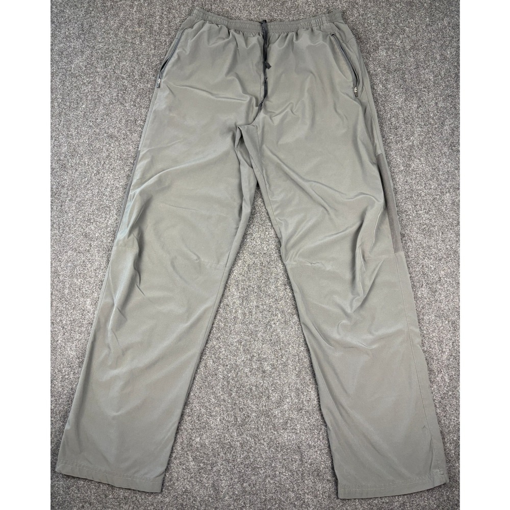 Nike Dri-FIT Mens Grey Training Pants Zipper Pockets Ankle Zip 404623-060 L Long